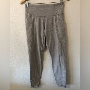 Athleta Salutation Stash Pocket Tight in Quail Tan Beige - Size Medium